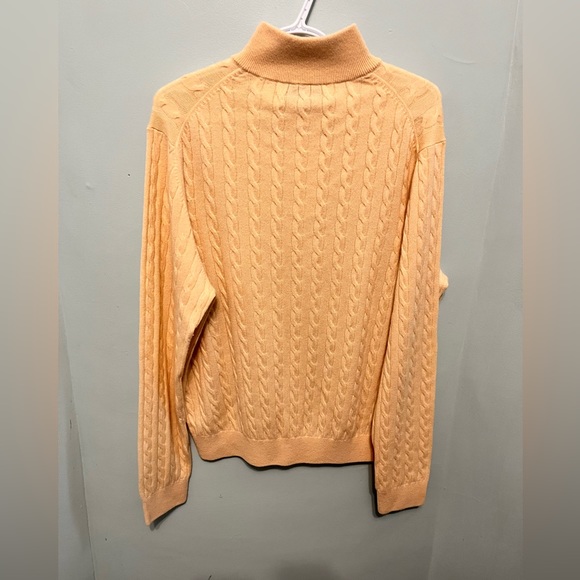 Fairway & Greene - Men’s Medium - 100% Italian Cashmere Zip Up Sweater -Yellow - Picture 7 of 10